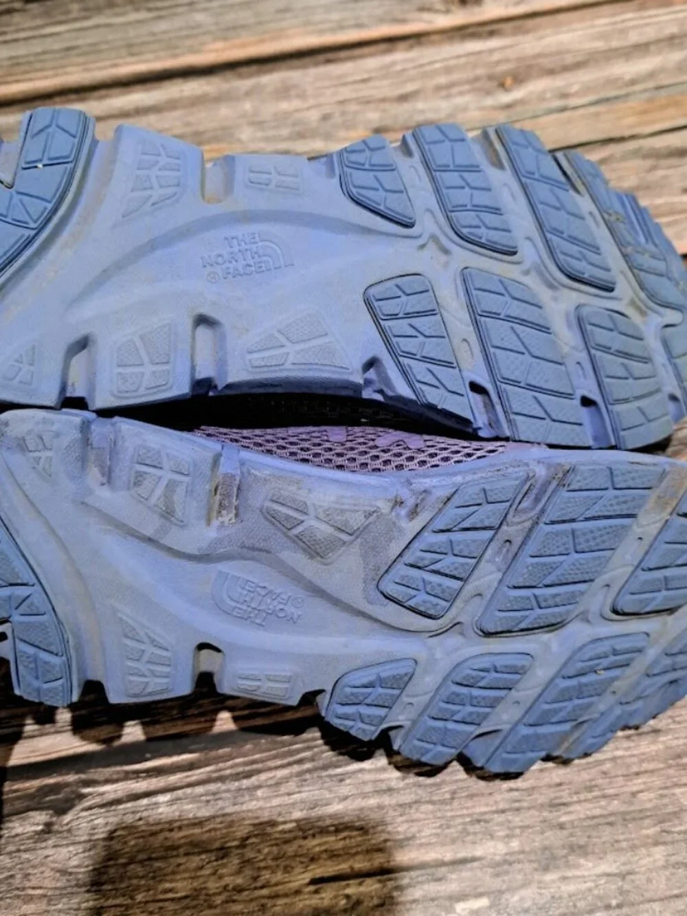 The North Face Litewave Flow Kids' water shoes purple and green with mesh upper